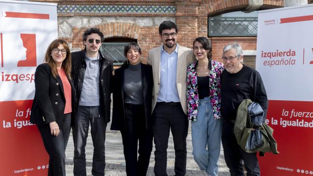 Presentación en Madrid de Izquierda Española. De izquierda a derecha: Soraya Rodríguez, Jon Viar, Beatriz Flores, Guillermo del Valle, Laura Montecino y Félix Ovejero.