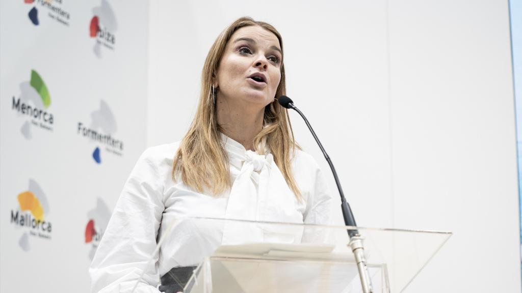La presidenta del Govern balear, Marga Prohens, el pasado 21 de enero en el stand de Baleares en la feria Fitur.