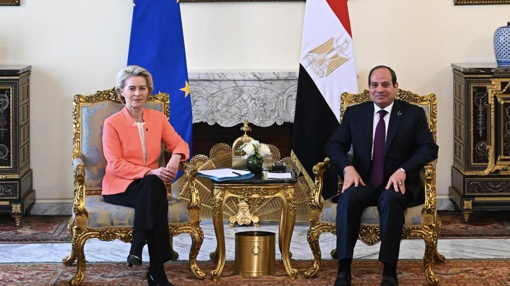 Ursula von der Leyen y Abdel Fatah al-Sisi.