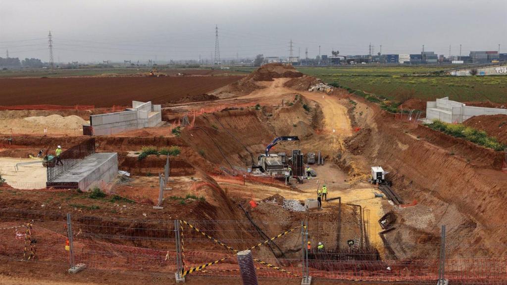 Obras del metro de Sevilla.