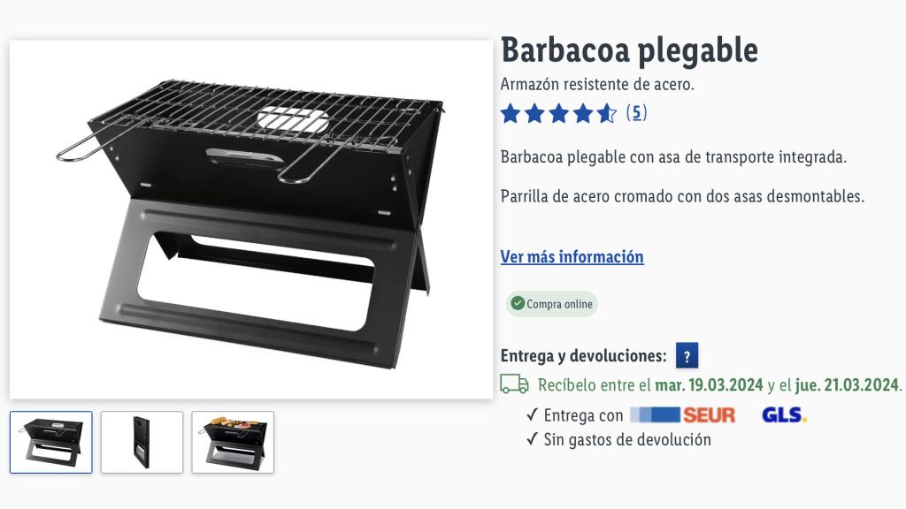 Barbacoa plegable.