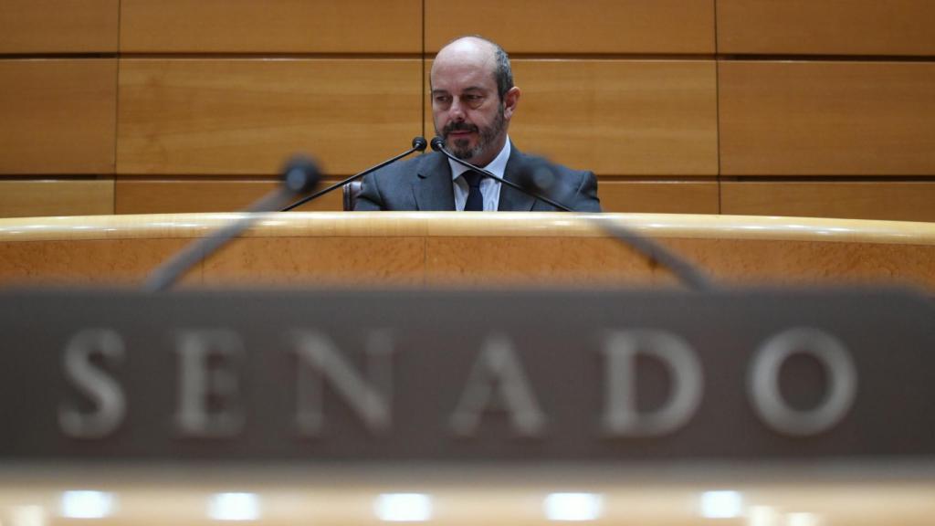 El presidente del Senado, Pedro Rollán, en el último Pleno.