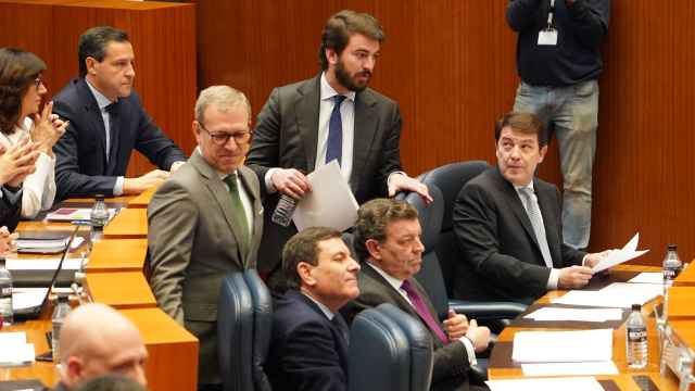 Imagen de la bancada del Gobierno autonómico en el último pleno de las Cortes.