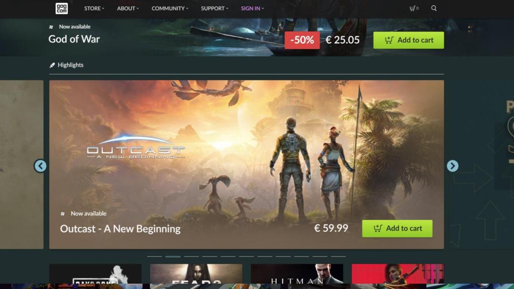 Imagen de la web de GOG