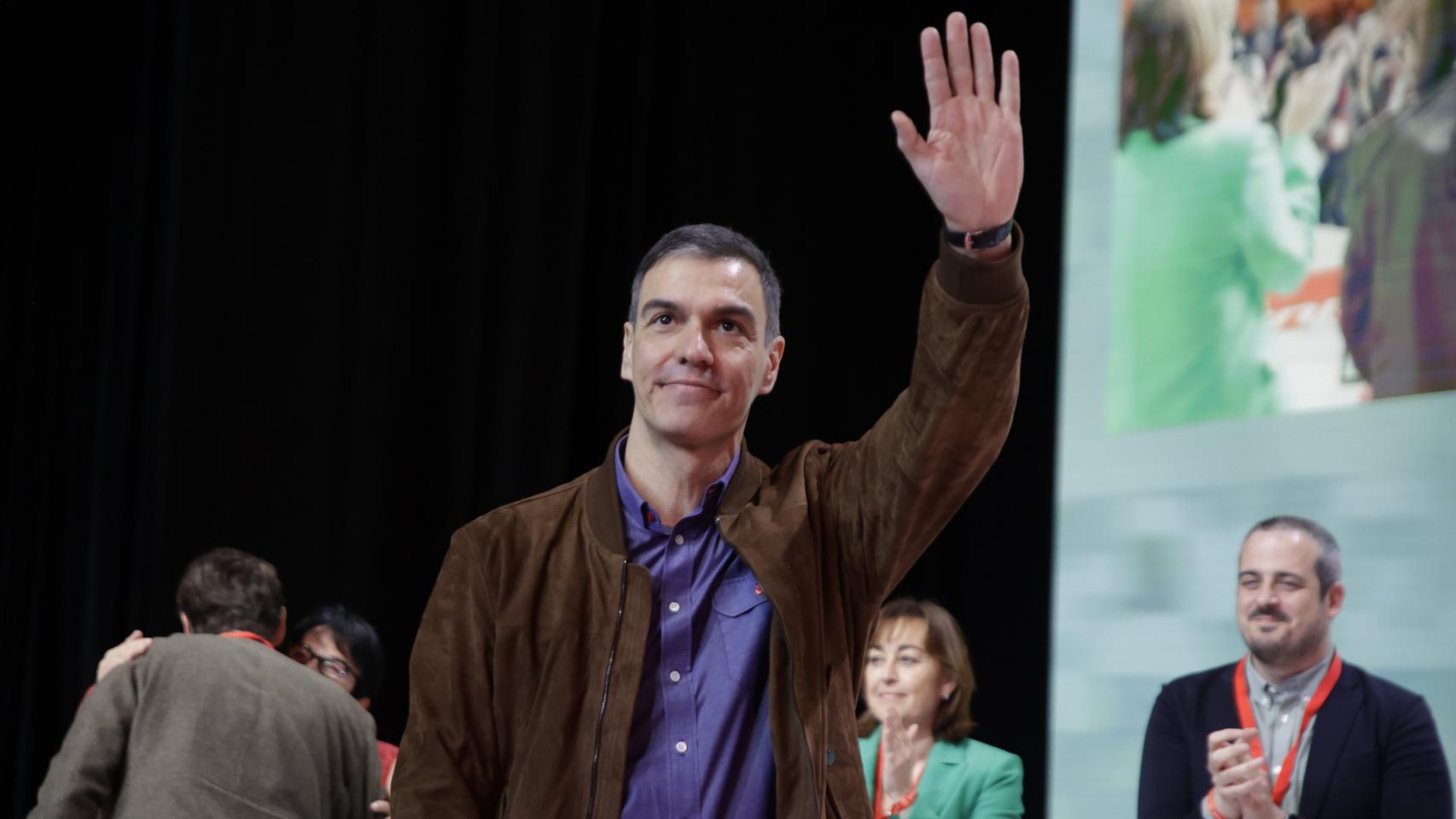 El secretario general del PSOE y presidente del Gobierno, Pedro Sánchez, este domingo en Barcelona.