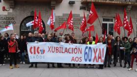 Movilización delante de la delegación del Gobierno en Galicia.