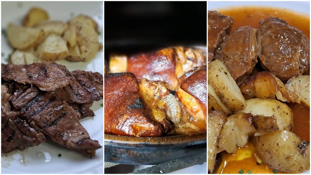Platos a la brasa en Las Golondrinas (Málaga).