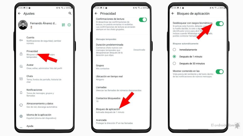 Bloqueo de WhatsApp automático