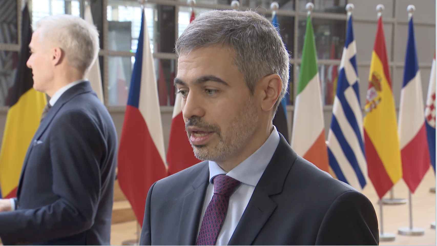 El secretario de Estado para la UE, Fernando Sampedro, durante su comparecencia de este martes en Bruselas