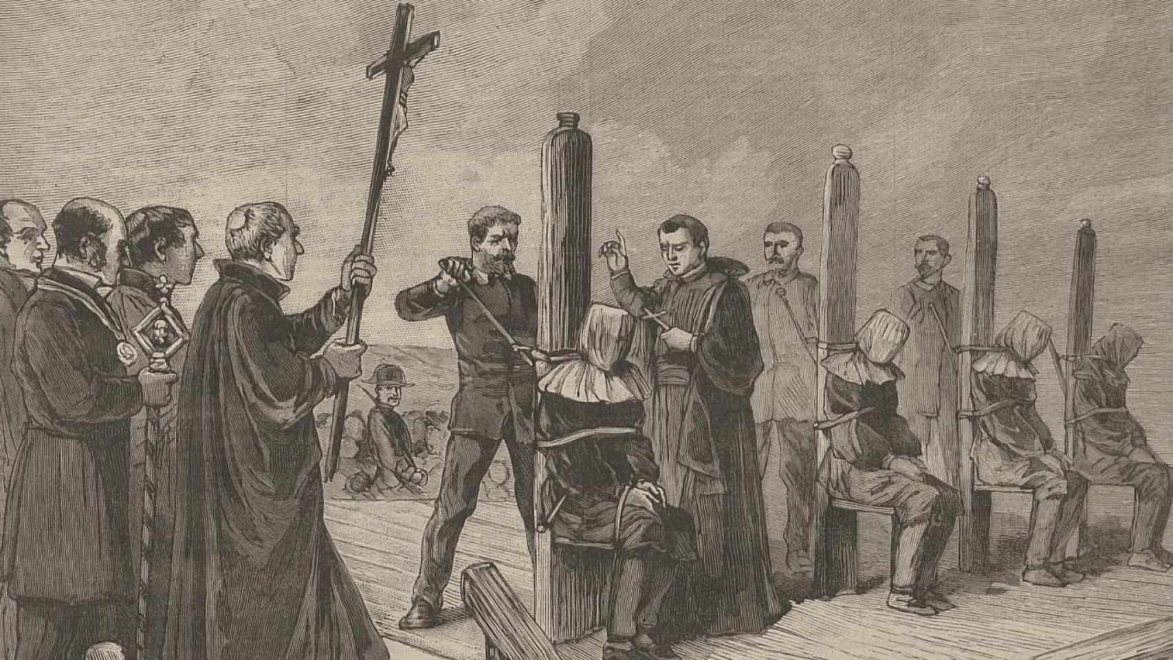 Ilustración de los anarquistas de los sucesos de Jerez (1892) en 'Le Progrès Illustré'