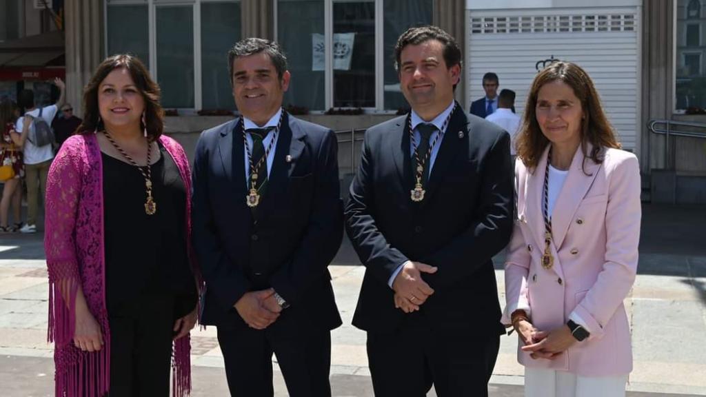 Los cuatro concejales de Vox en el Ayuntamiento de Ciudad Real.