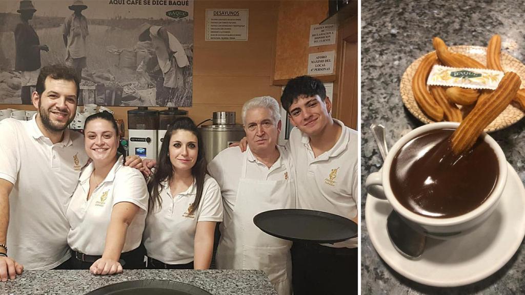 El equipo de Chocolat y una de sus sabrosas elaboraciones