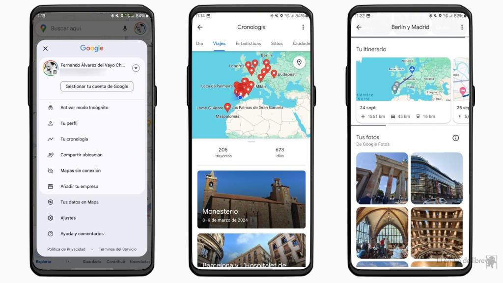 Cronología en Google Maps