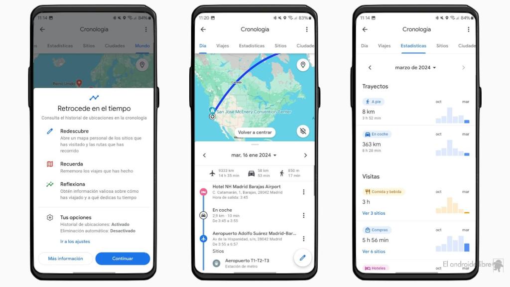 Viajes en Google Maps