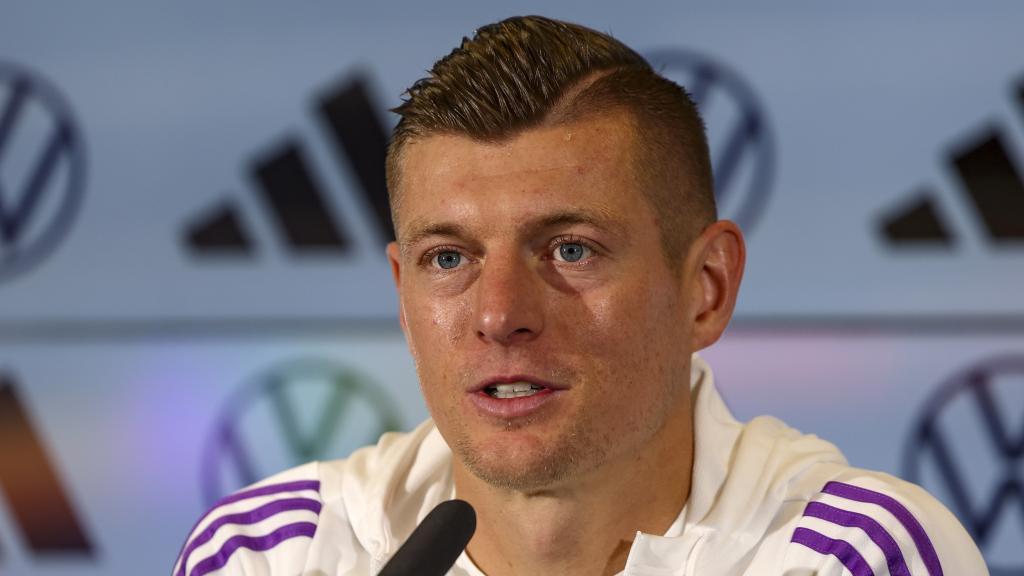 Toni Kroos, en una rueda de prensa con la selección alemana.
