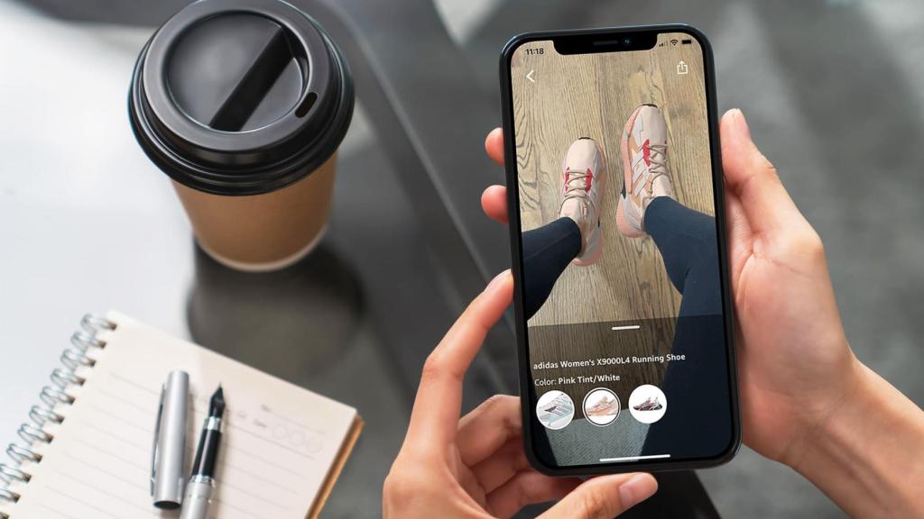 Imagen de una prueba virtual de un producto antes de su compra online.