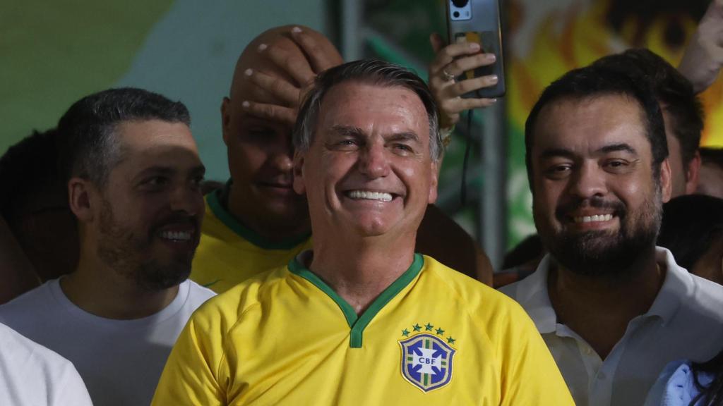 Jair Bolsonaro, expresidente de Brasil, participa en un mitin político, el sábado en Río de Janeiro.