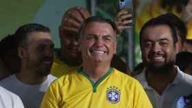 Jair Bolsonaro, expresidente de Brasil, participa en un mitin político, el sábado en Río de Janeiro.