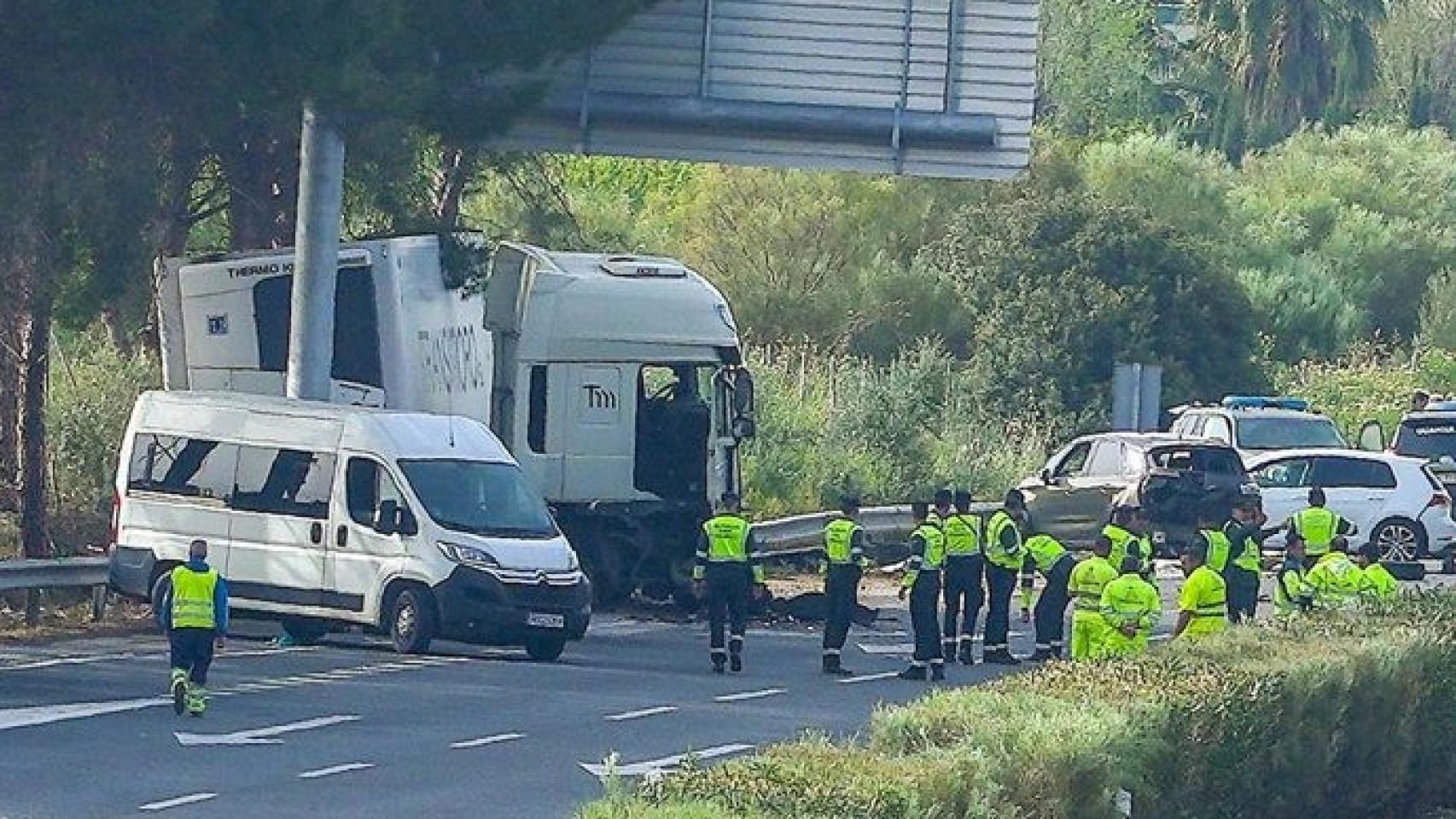 Imagen del accidente de Sevilla.
