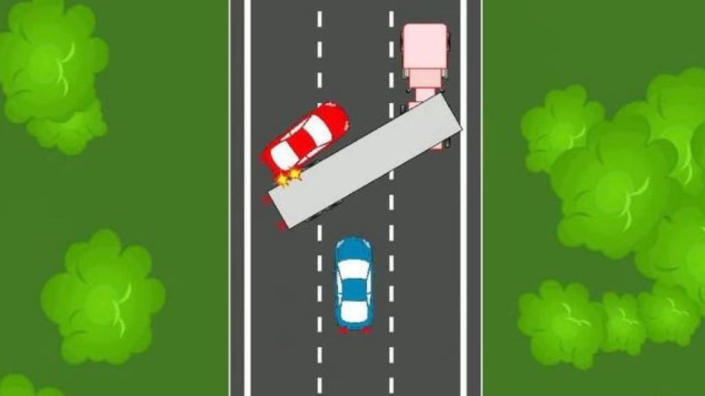 Imagen del 'efecto tijera' de un camión.