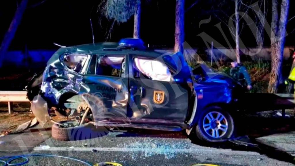 Imagen de uno de los vehículos accidentados.