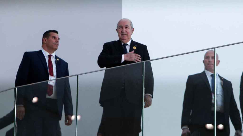 El presidente argelino Abdelmadjid Tebboune durante una cumbre internacional este marzo.