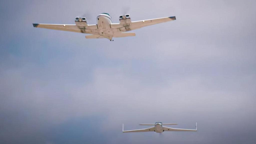 Dos aeronaves en una de las pruebas de remolque