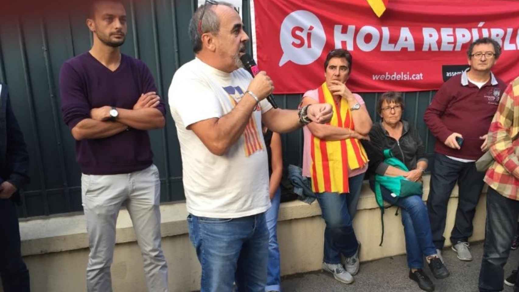 Nicolas Garcia en un acto en Perpiñán a favor del referéndum de independencia, el 2 de octubre de 2017 en Perpiñán