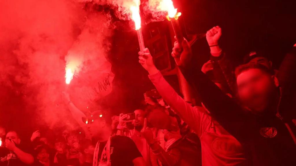 La afición del Atlético de Madrid, en la previa del partido ante el Inter