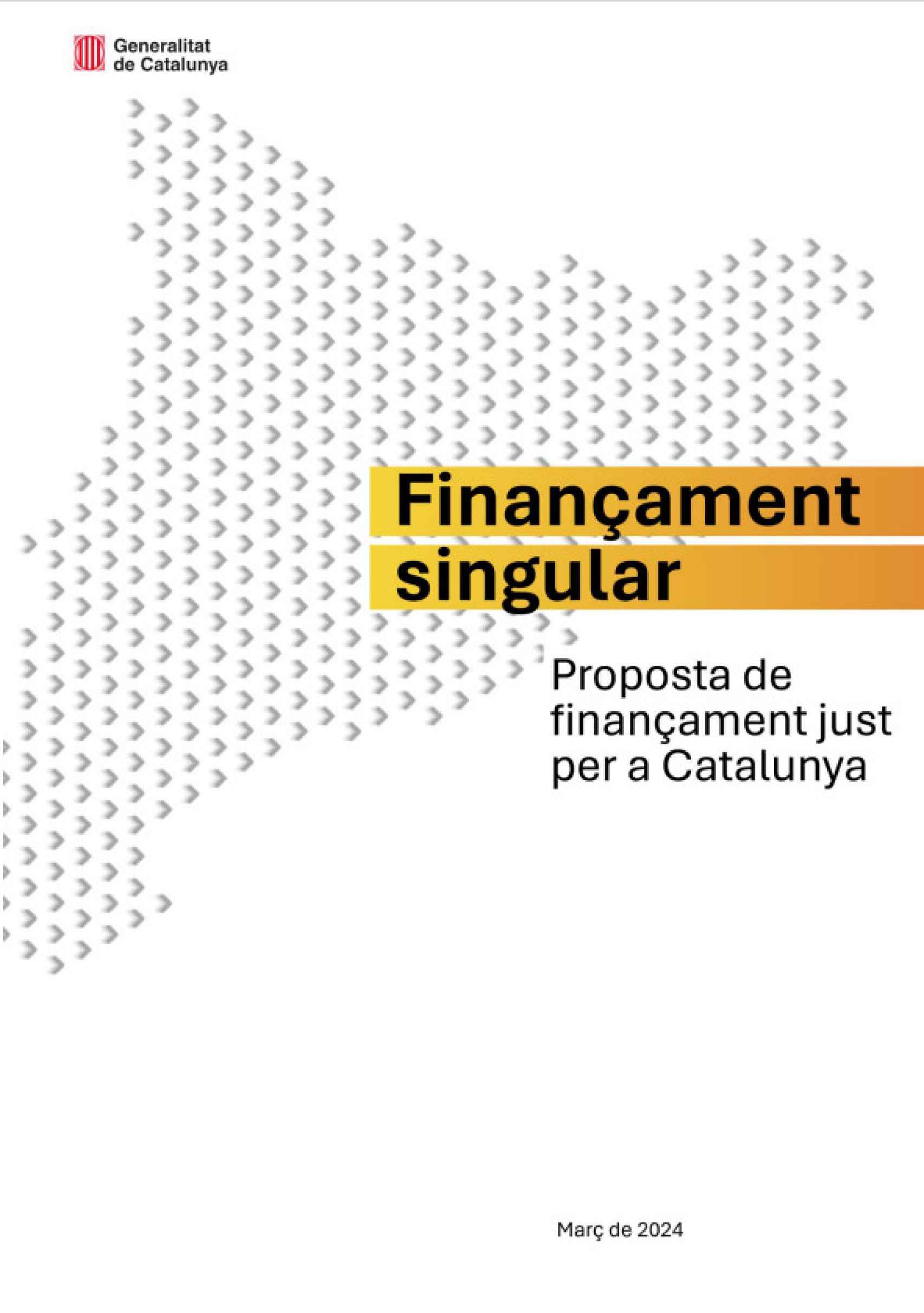 Portada de la Propuesta del 'Govern' para la Financiación Singular de Cataluña.