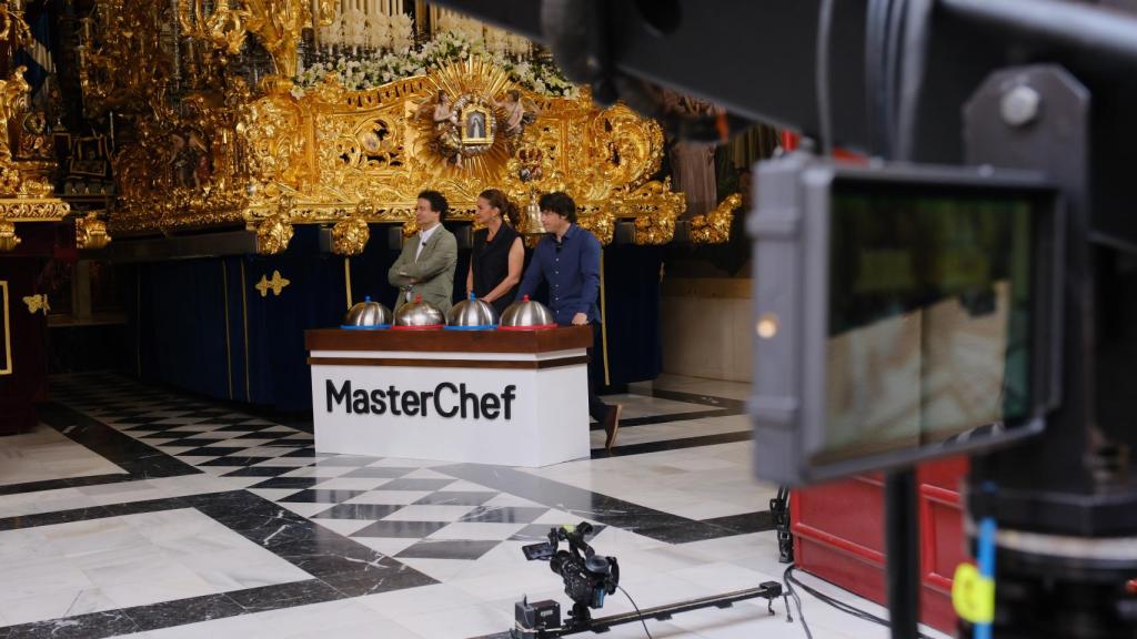 Un momento del rodaje de Masterchef en Málaga.