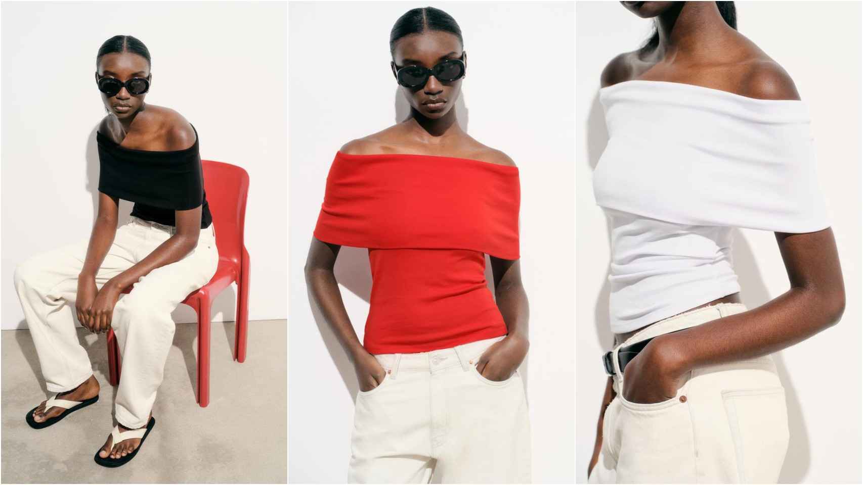 El nuevo top de Zara para la primavera está disponible en tres colores: negro, rojo y blanco.