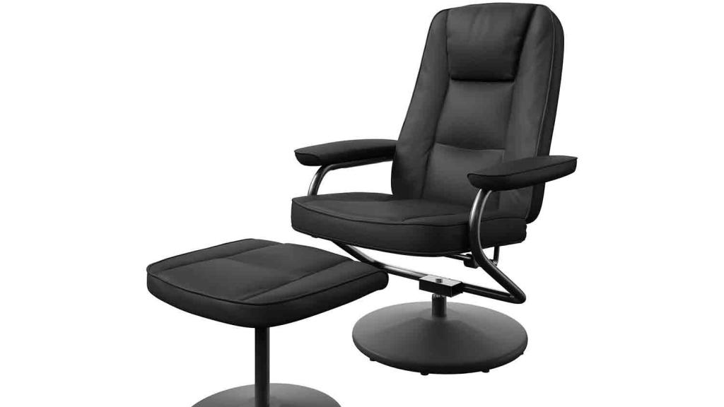 Sillón tumbona con taburete.