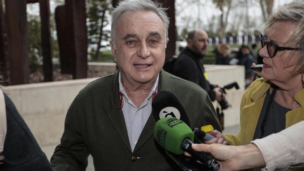 Joaquín Barceló a su llegada a la Ciudad de la Justicia.