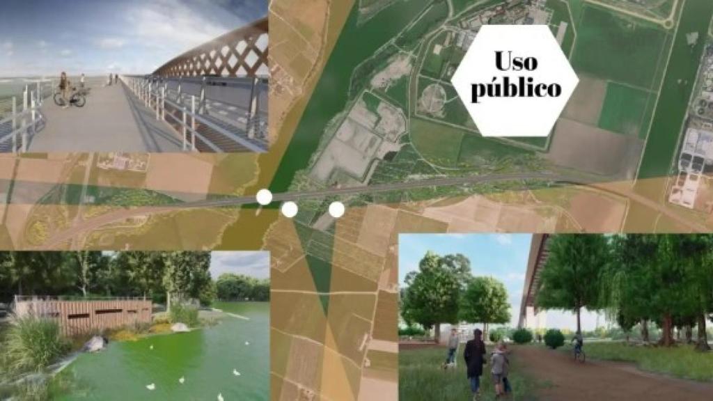 Recreación del puente de la SE-40 entre Dos Hermanas y Coria del Río.