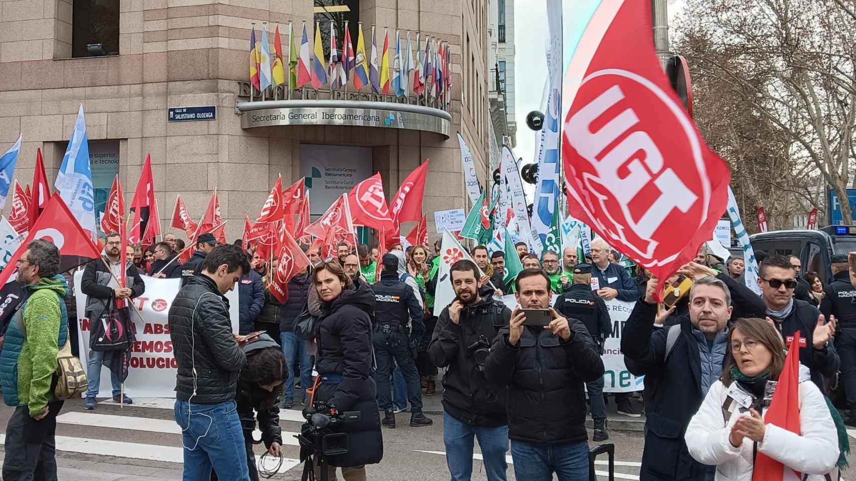 Trabajadores de banca en una manifestación reciente.