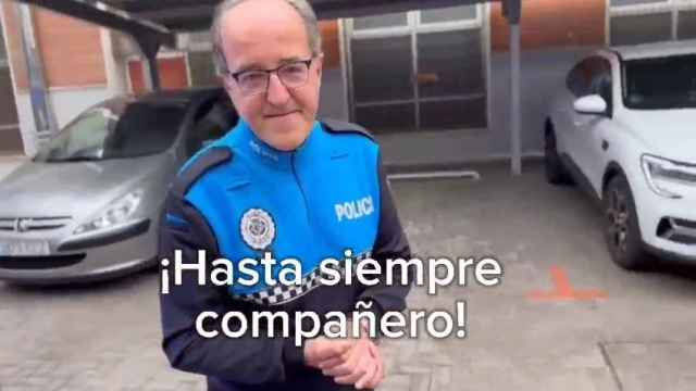 La despedida del policía municipal Miguel Ángel en el día de su jubilación