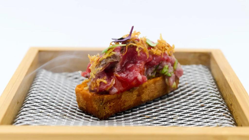 Pincho ganador del certamen, elaborado por Ayres del Soto.