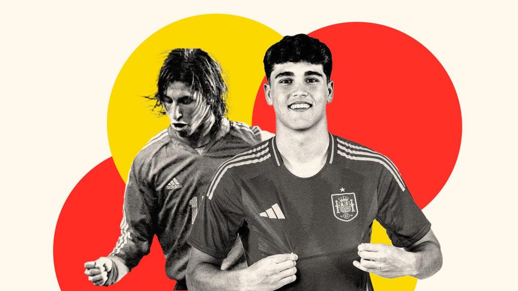 Sergio Ramos y Pau Cubarsí, en un fotomontaje