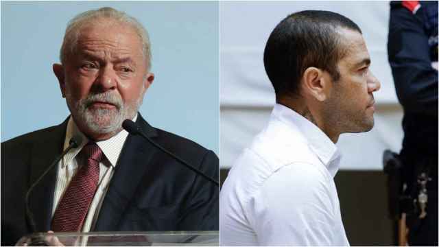 A la izquierda, el presidente de Brasil, Lula da Silva. A la derecha, Dani Alves.