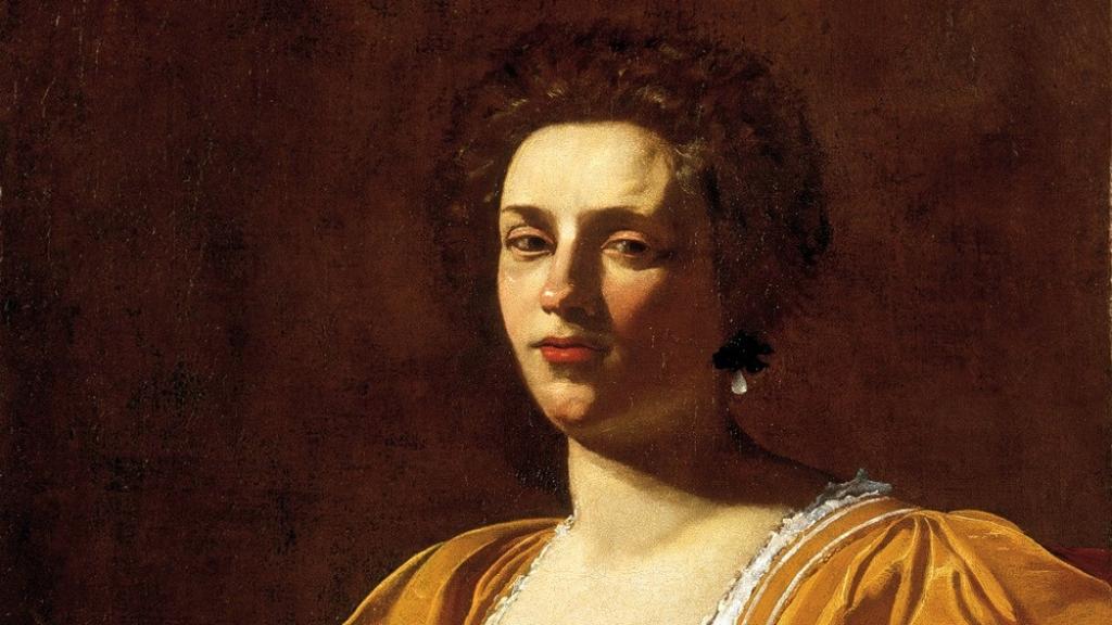 Detalle del retrato de Artemisia Gentileschi realizado por Simon Vouet (h. 1623-1626)