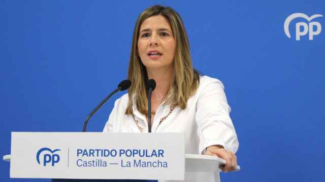 Carolina Agudo, secretaria general del PP de Castilla-La Mancha, este jueves en rueda de prensa