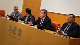 Barrachina, Pérez Llorca, Llanos y  Muñoz en la rueda de prensa este jueves. EE