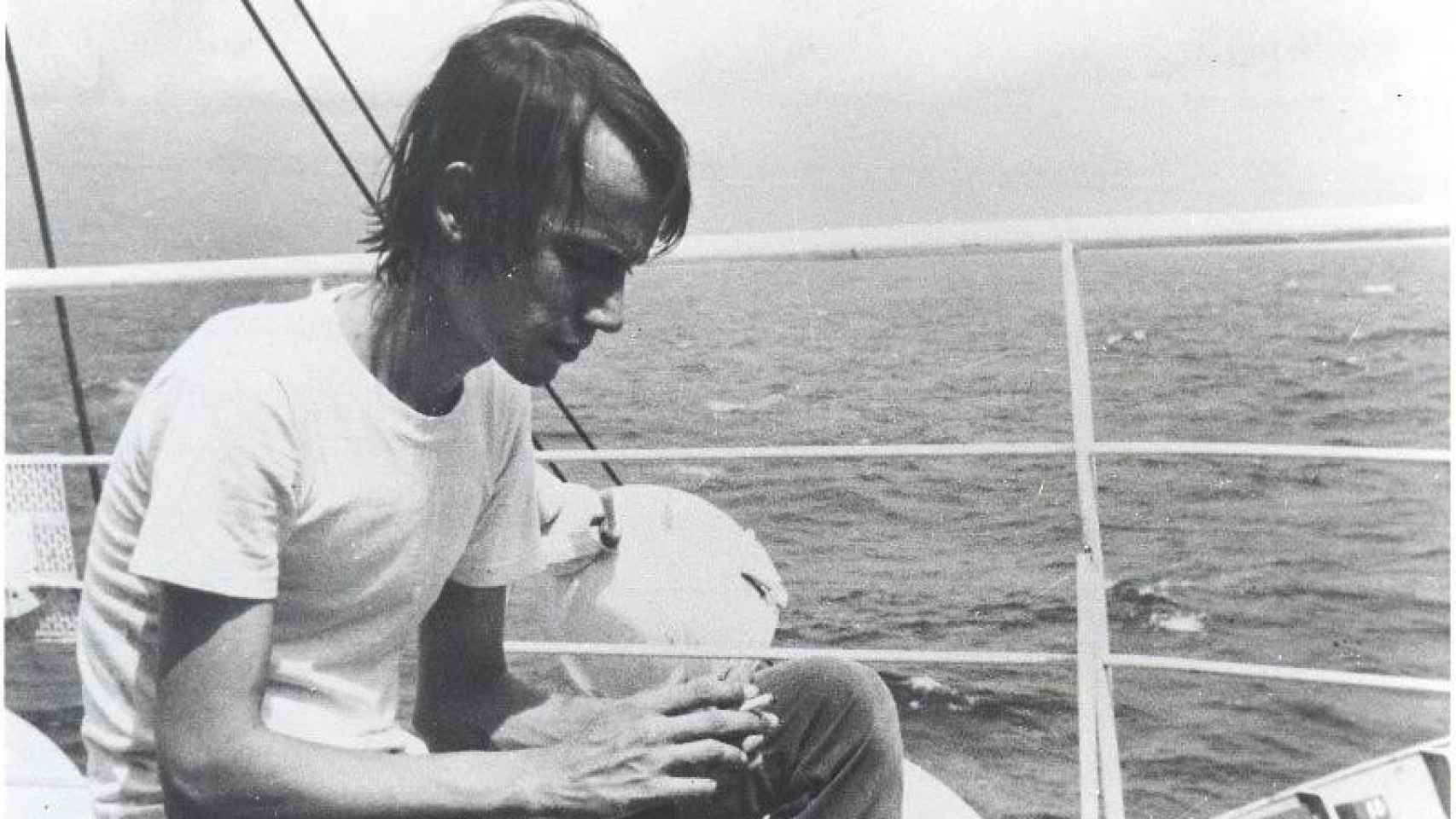 Silvio Rodriguez a bordo del Playa Girón en 1969
