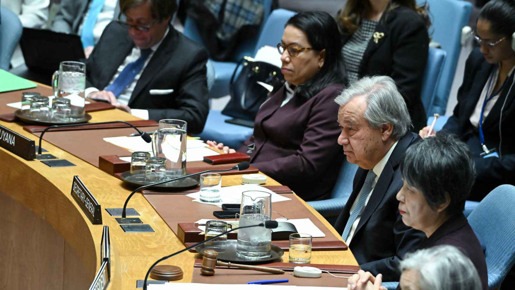 António Guterres, secretario general de la ONU, mientras asiste a la reunión del Consejo de Seguridad