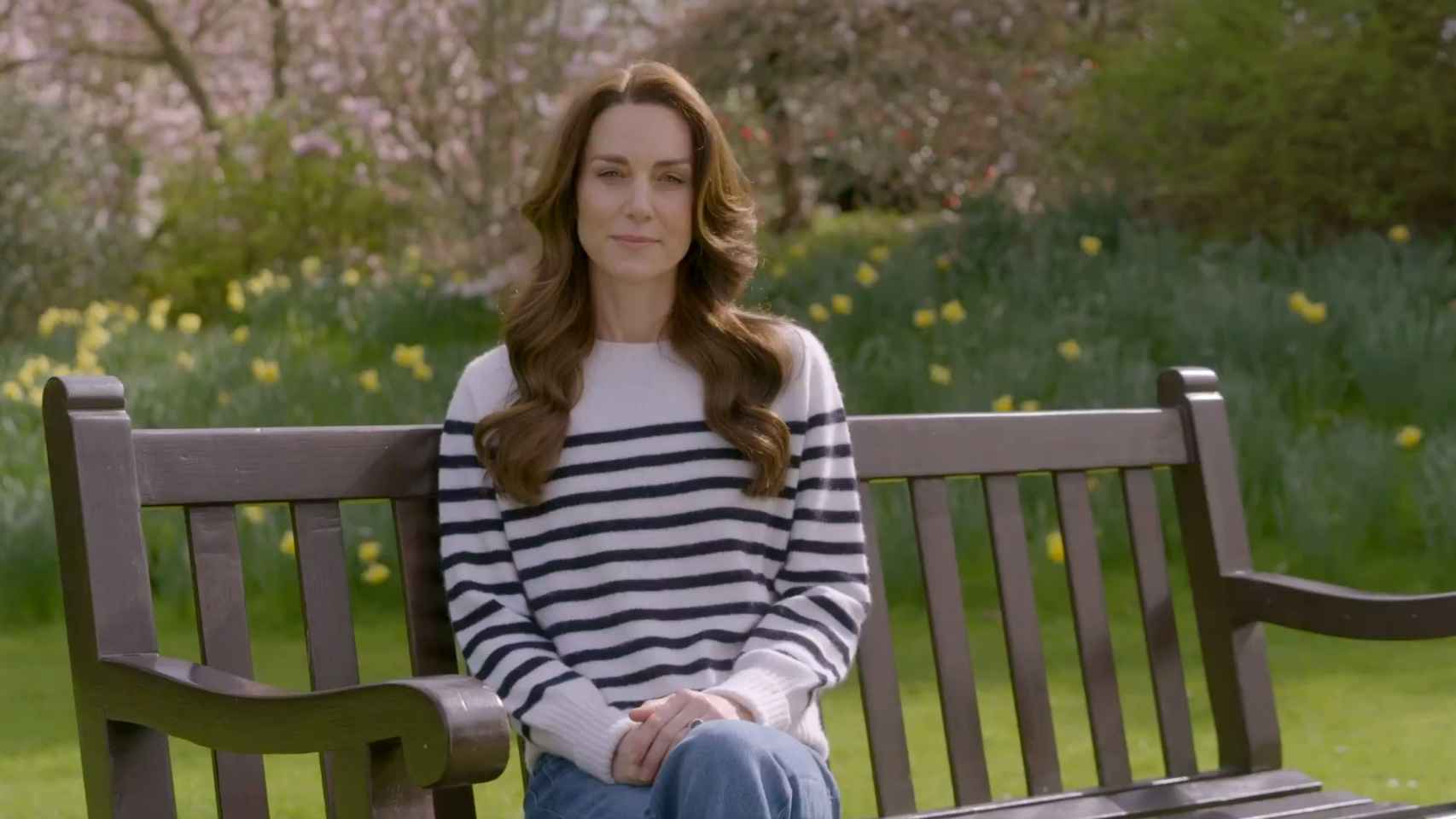 Kate Middleton durante la grabación del vídeo en que ha anunciado su enfermedad.