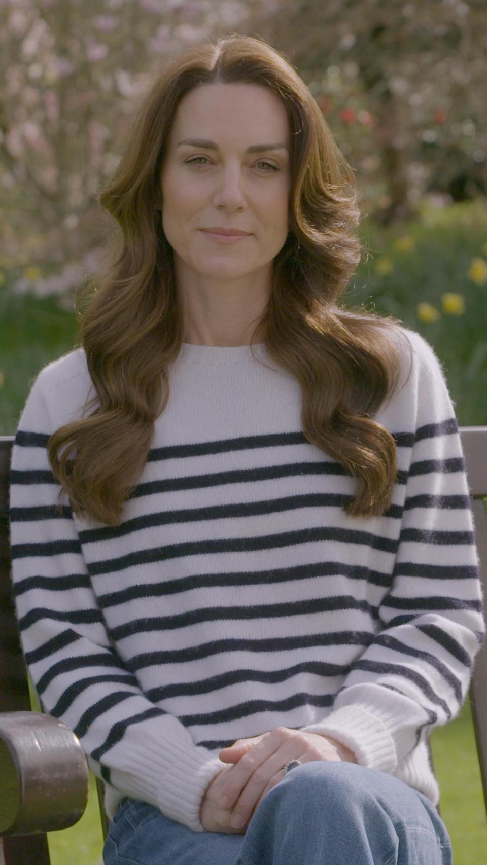 Kate Middleton durante la grabación del vídeo, emitido este viernes.