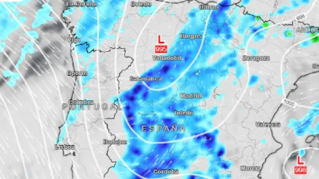 Imagen de la DANA a su llegada a la Península.