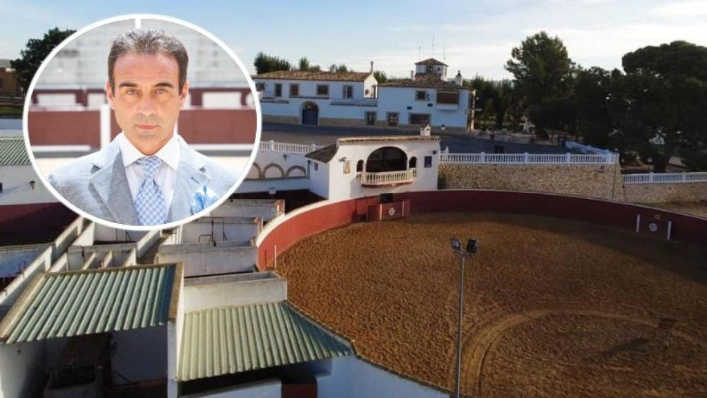 El diestro Enrique Ponce junto a una imagen de la finca 'Las Moratillas' en un fotomontaje de EL ESPAÑOL.