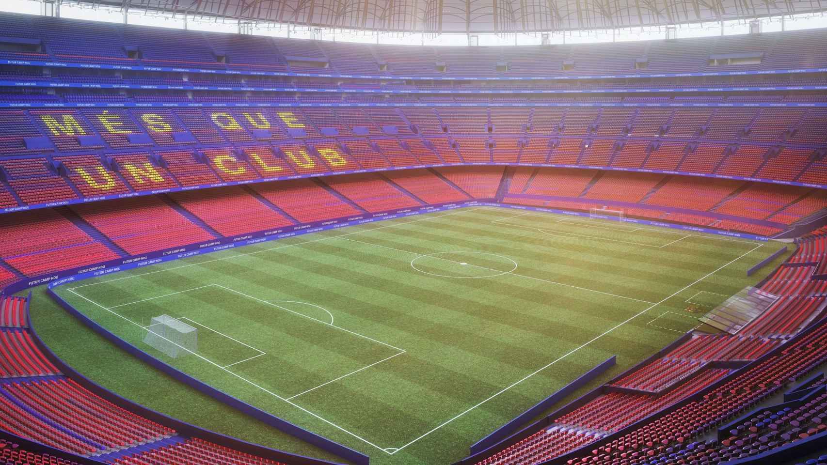 Simulación de cómo será el Camp Nou por dentro tras las obras